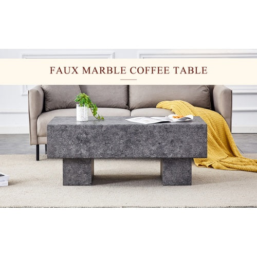 Modern Simple Gray Texture MDF Coffee Table  43.3x21.6x17.2 Practical Model.Making It An Ideal Addition To Any Living Room Or Apartment CJDropshipping