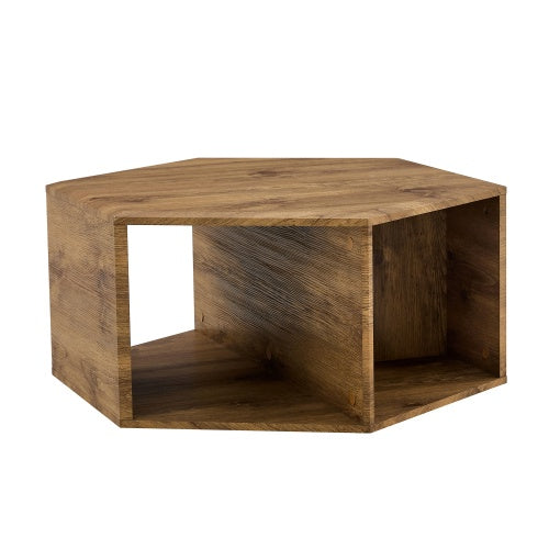 Hexagonal MDF Coffee Table, Characteristic Pattern Stickers, Multi-hole Design To Give More Storage Space, Simple And Convenient Design Makes It Suitable For All Kinds Of Style Scenes