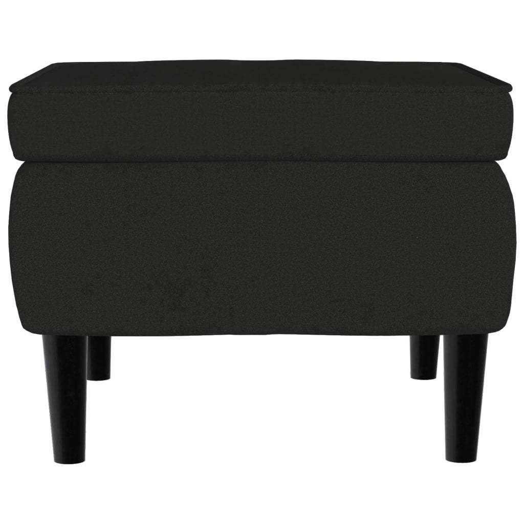 Wingback Chair with Footstool Black Velvet