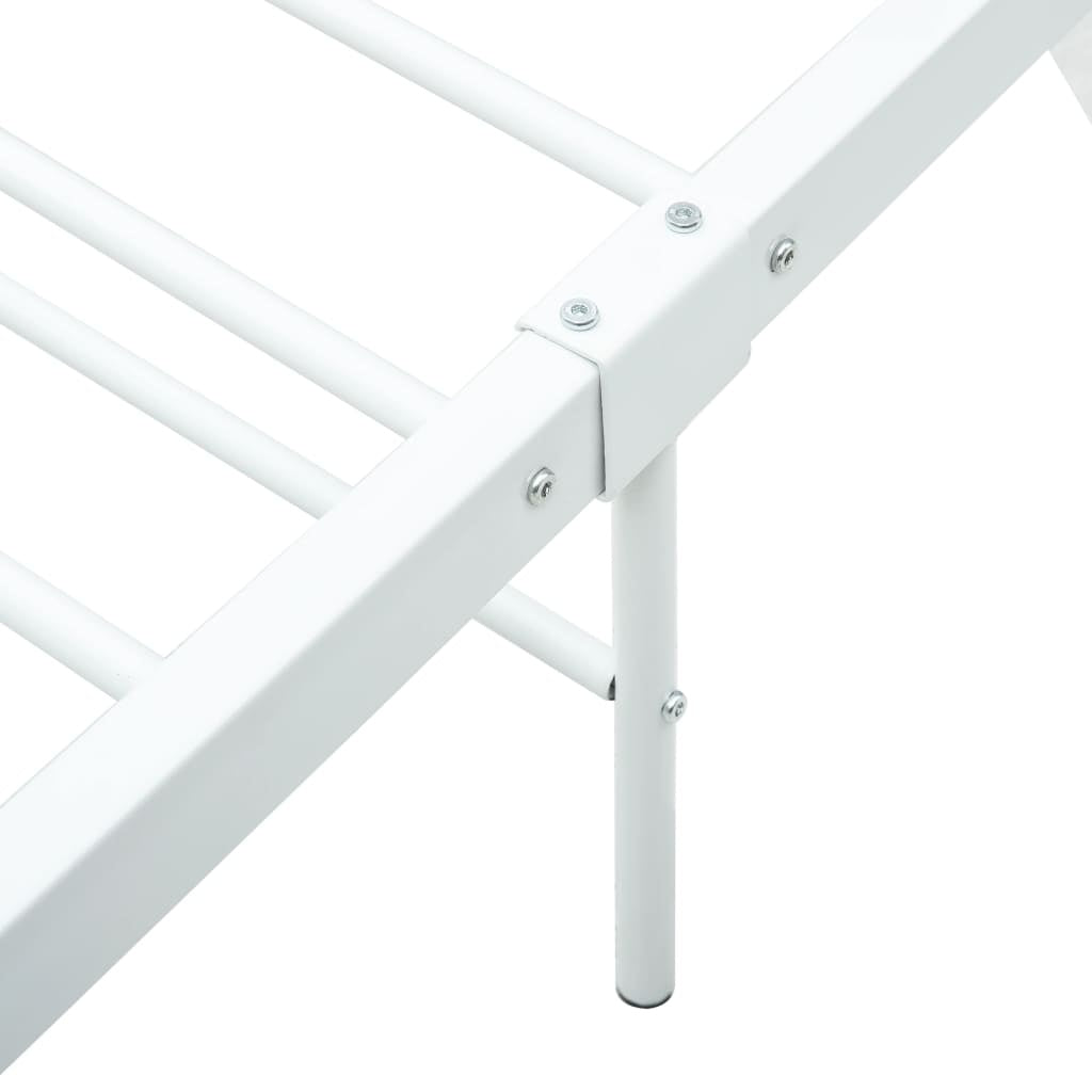 Bed White Metal 90x200 cm