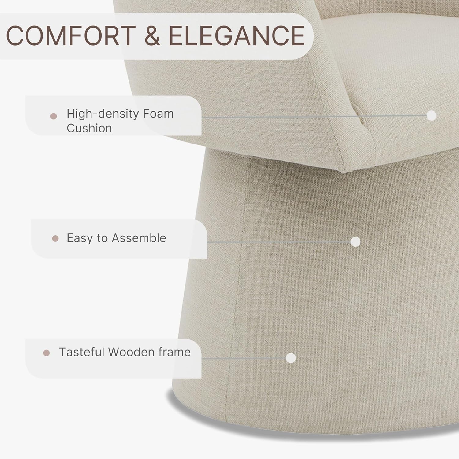 Swivel Dining Chairs Modern Accent Armchair Side Deskchair for