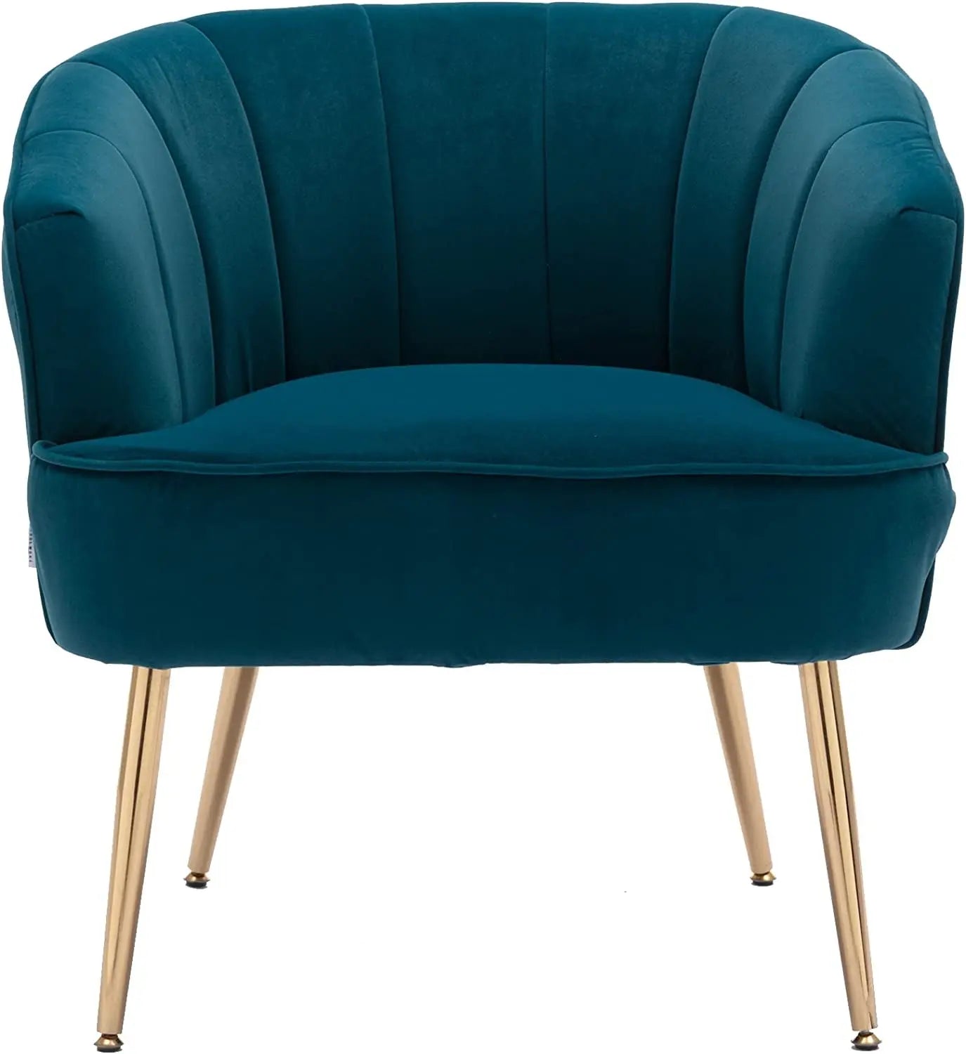 Teal Velvet Accent Chair with Golden Legs Peach Maple