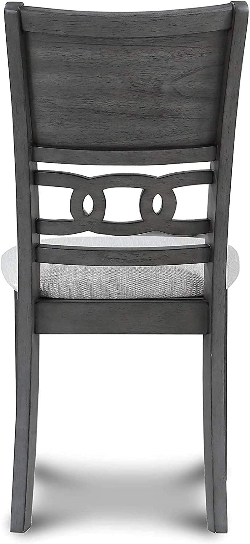 Gray 5-Piece round Dining Set with 1 Table and 4 Chairs Peach Maple
