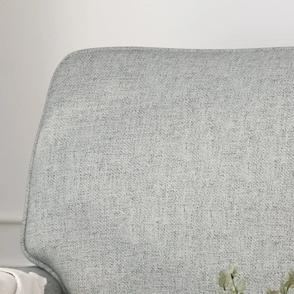 Traditional Grey Fabric 3-Seater Sofa Peach Maple