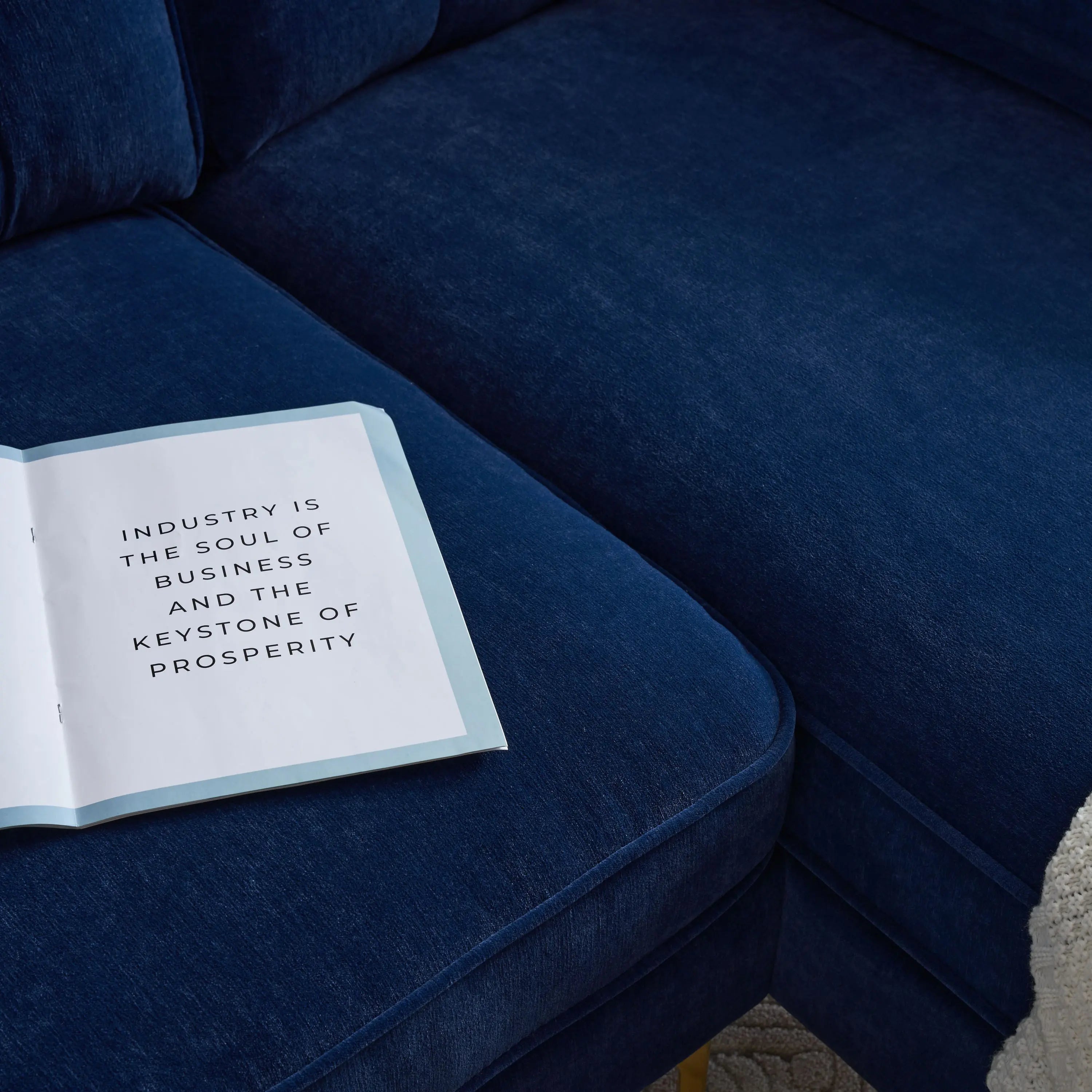 82.6' Modern Sectional Sofas Couches Velvet L Shaped Couches for Sangria Beech