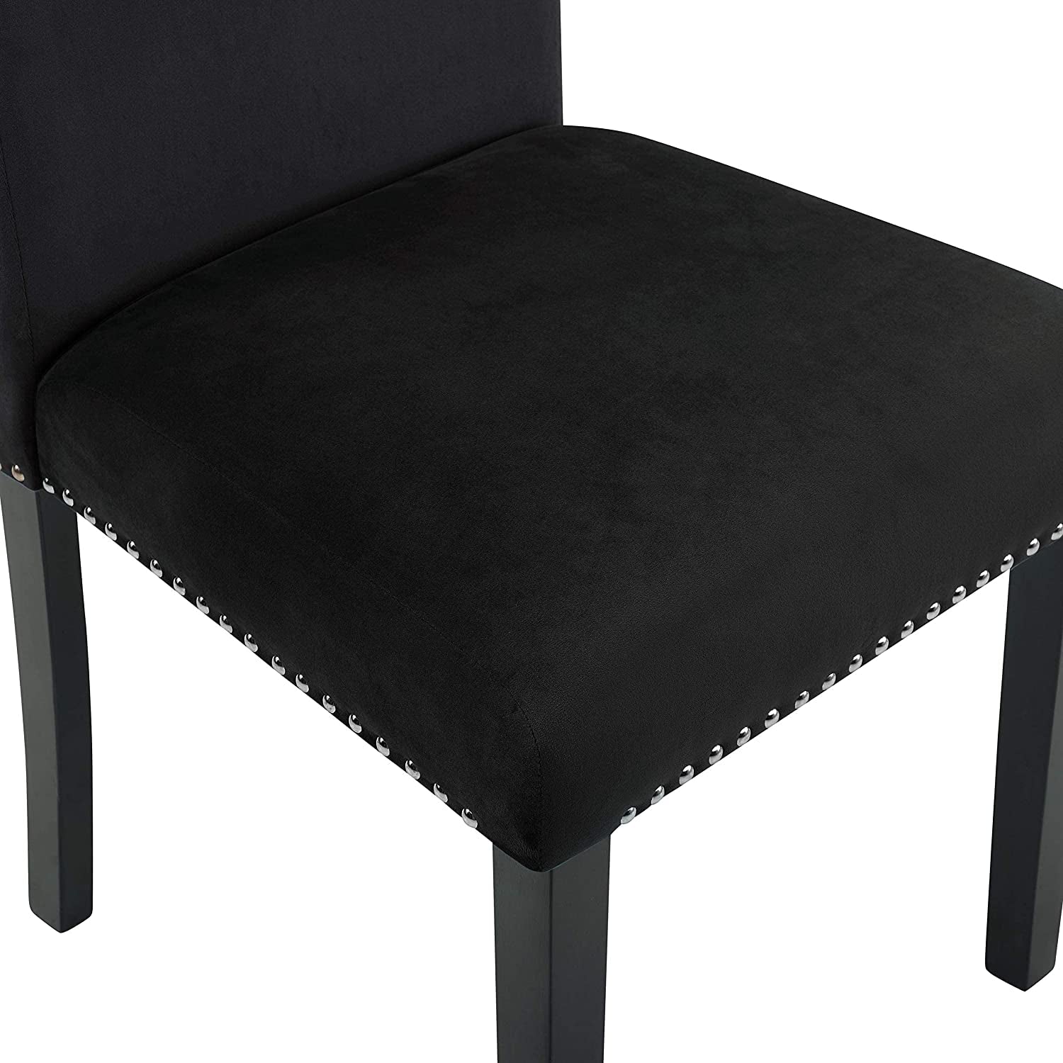 6-Person Dining Table with Faux Marble Top, Black Base