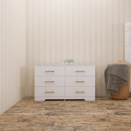 Large White Six Drawer Cabinet