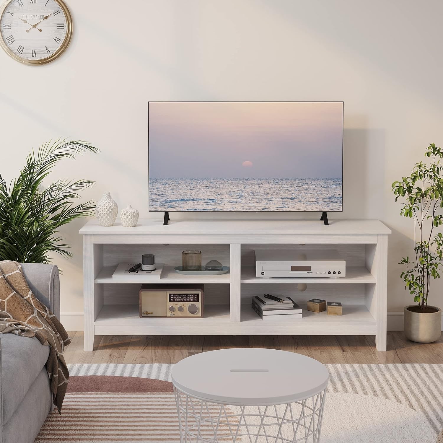 TV Stand for 65 Inch TV with Storage,Modern TV Entertainment Center Peach Maple