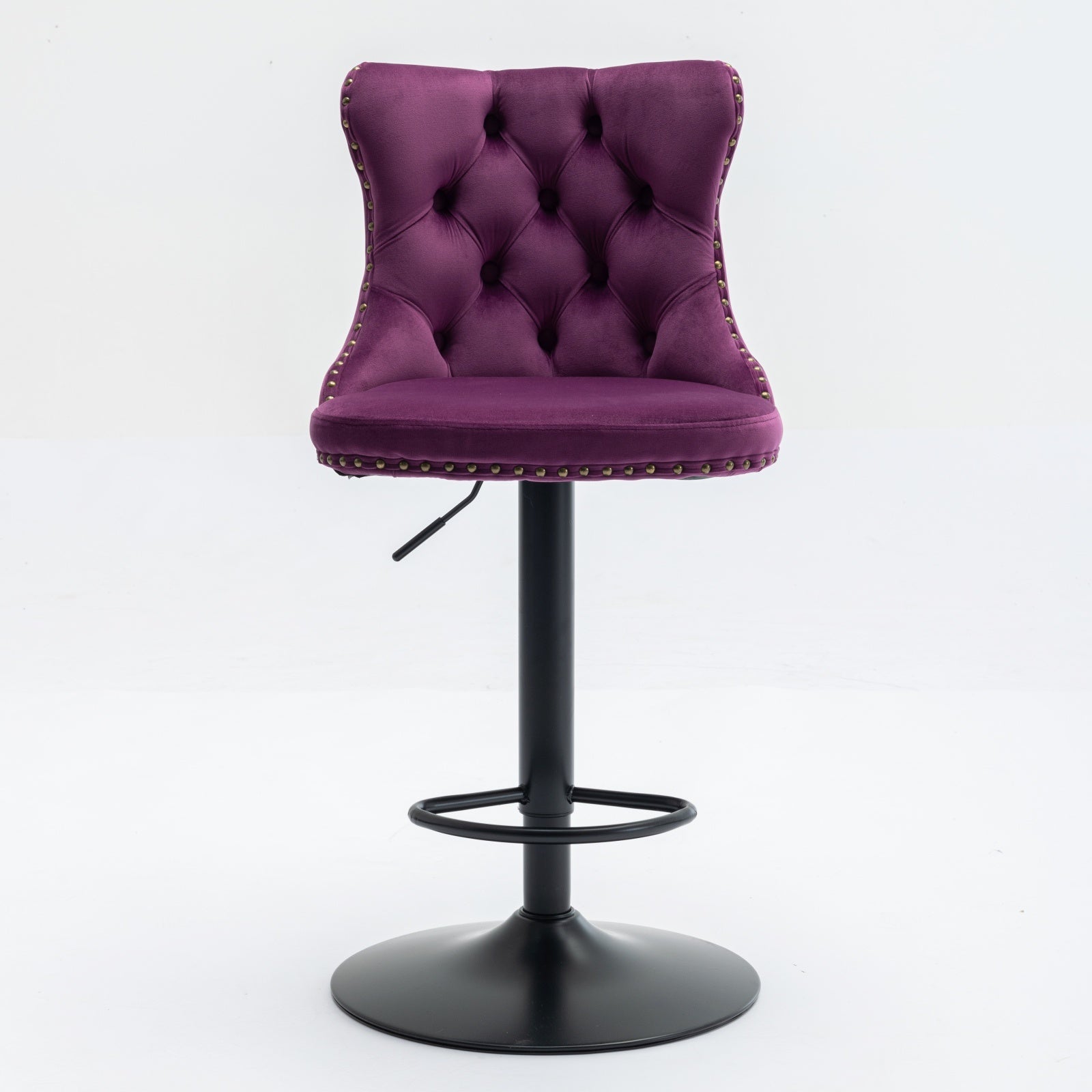 Swivel Velvet Barstools Adjusatble Seat Height From 25-33 Inch