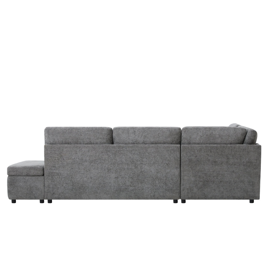 107'' Modular Sectional Pull-out Sofa, L shape with Wide Seats, Free