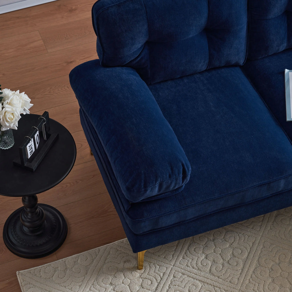 82.6' Modern Sectional Sofas Couches Velvet L Shaped Couches for Sangria Beech
