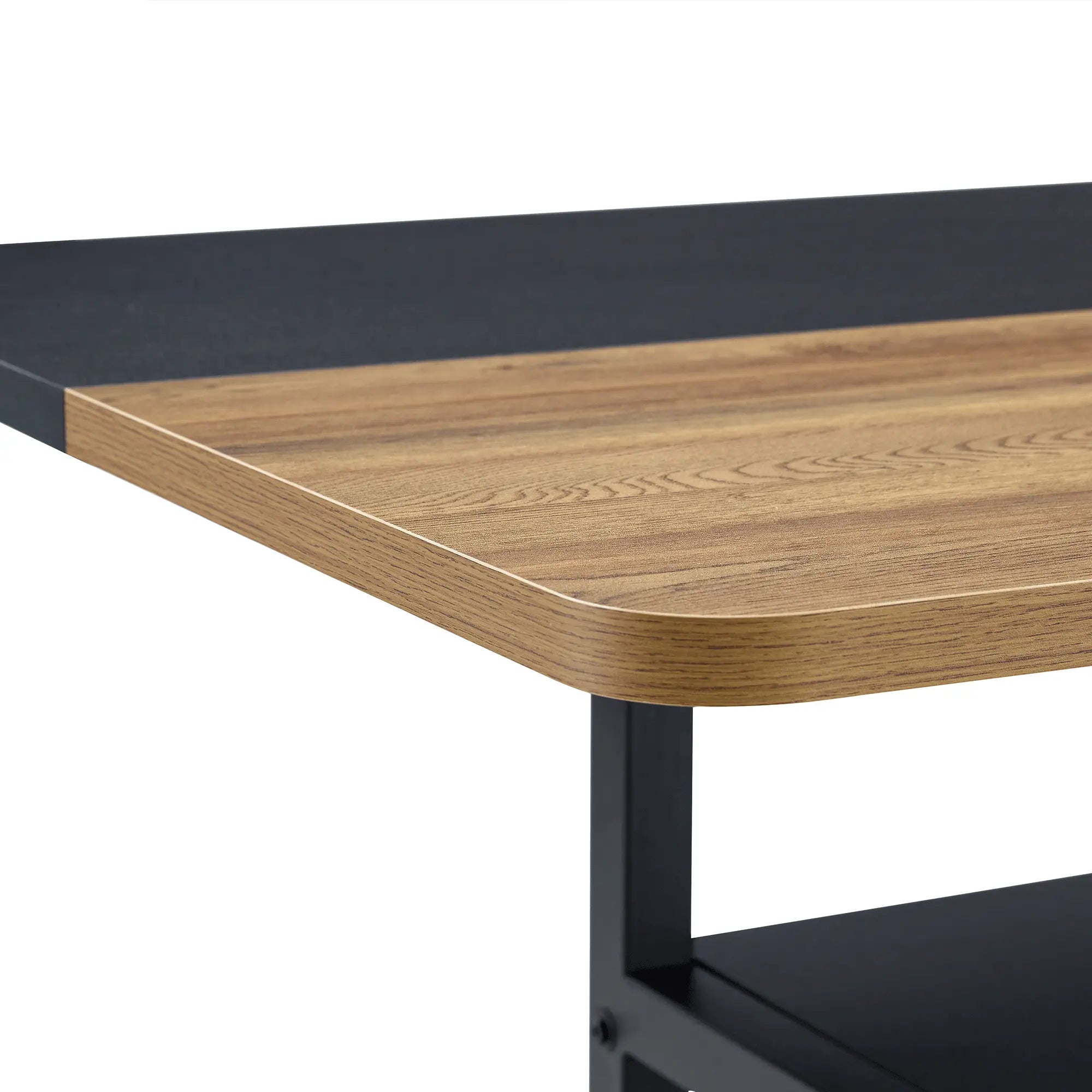 Table and chair set.71*35.4 inch Wooden And Black Spliced Dining Table Sangria Beech