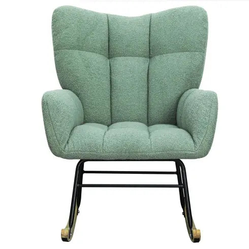Teddy Fabric Rocking Chair, Modern Rocking Accent Chair For Nursery, CJDropshipping