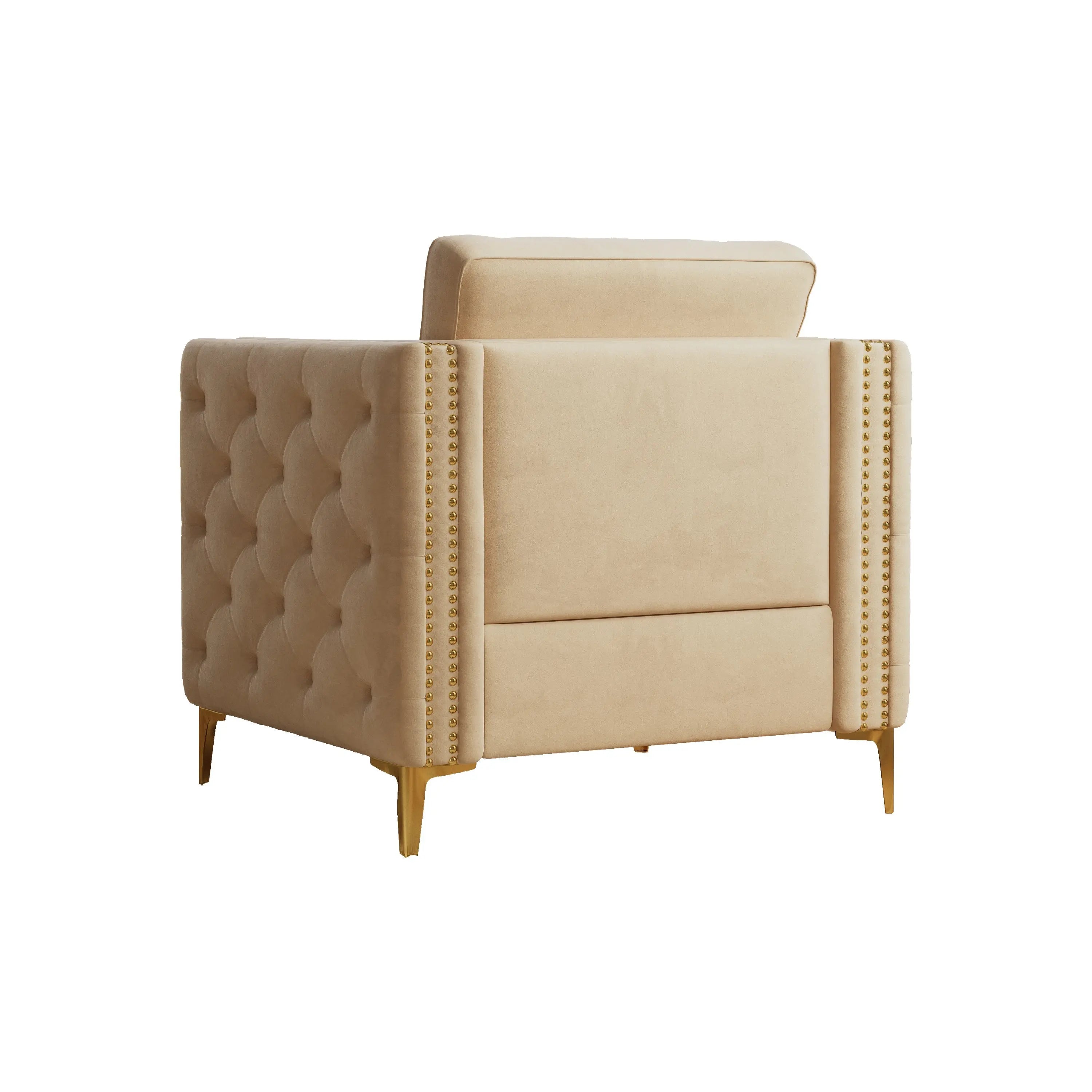 Accent Chair for Living Room Upholstered  Arm Chair with Metal Legs Sangria Beech