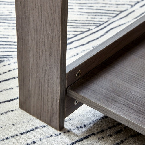 A Modern And Practical Gray Textured Coffee Table,tea Table.Double Layered Coffee Table Made Of MDF Material,. Suitable For Living Room,bedroom And Study Room. 43.3x21.6x16.5 CT16 CJDropshipping