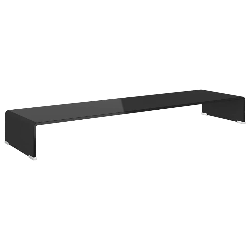 TV Stand/Screen Riser Glass Black 110x30x13 cm