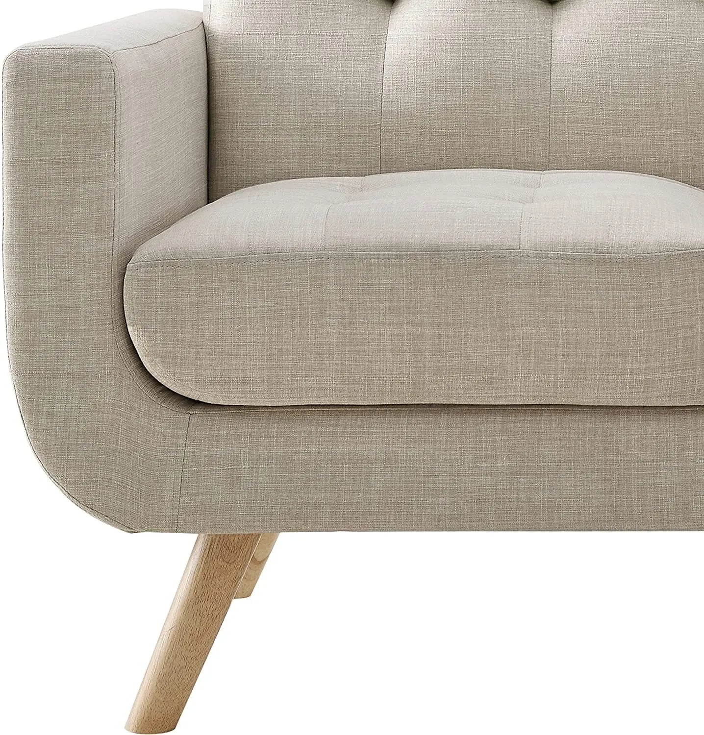 Elena Beige Accent Armchair for Living Room Peach Maple
