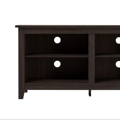 Modern Transitional 3-Shelf Open Storage TV Stand For TVs - Charcoal