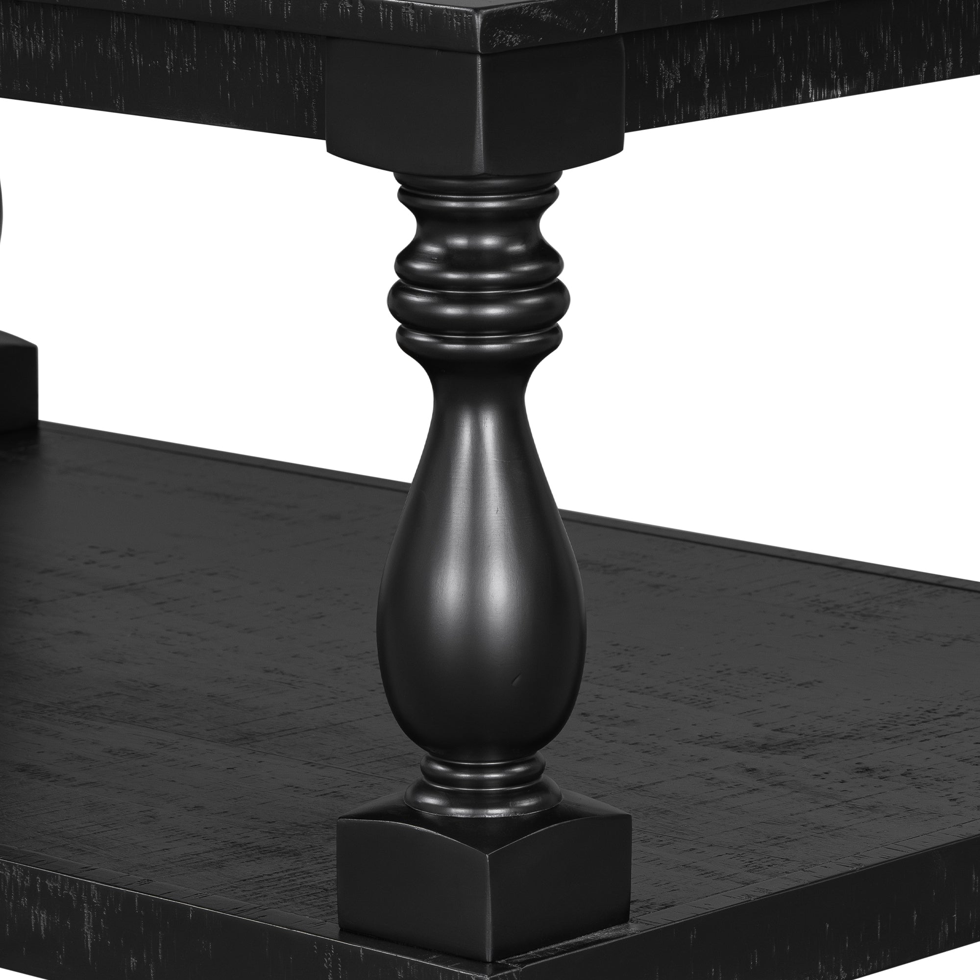 Vintage Coffee Table Featuring Artistic Vase Column Legs and Luxurious