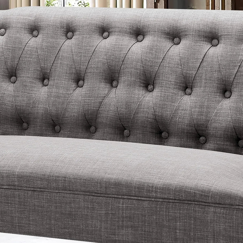 Dove Gray Loveseat Sofa for Living Room Peach Maple