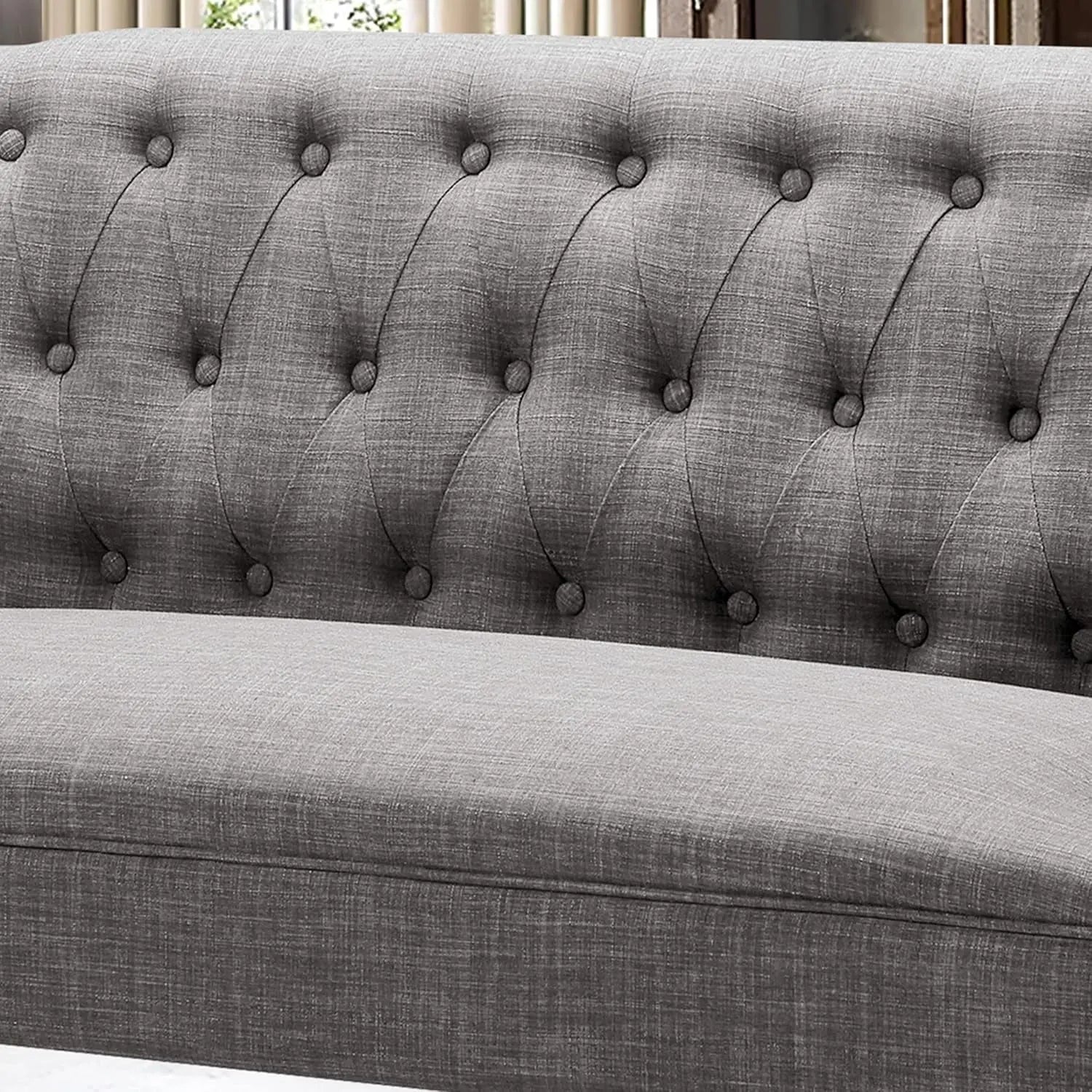 Dove Gray Loveseat Sofa for Living Room Peach Maple