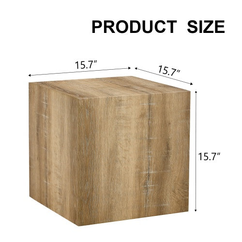 Elevate Your Living Space With This Square Modern MDF Coffee Table That Showcases Smooth, Light Wood Color Texture Patterns. It Is Characterized By Stylish Design.15.7x15.7x15.7 CJDropshipping