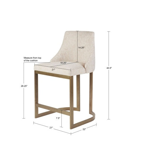 26 H Upholstered Counter Stool With Metal Base