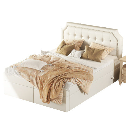 PU Metal-framed Double Bed