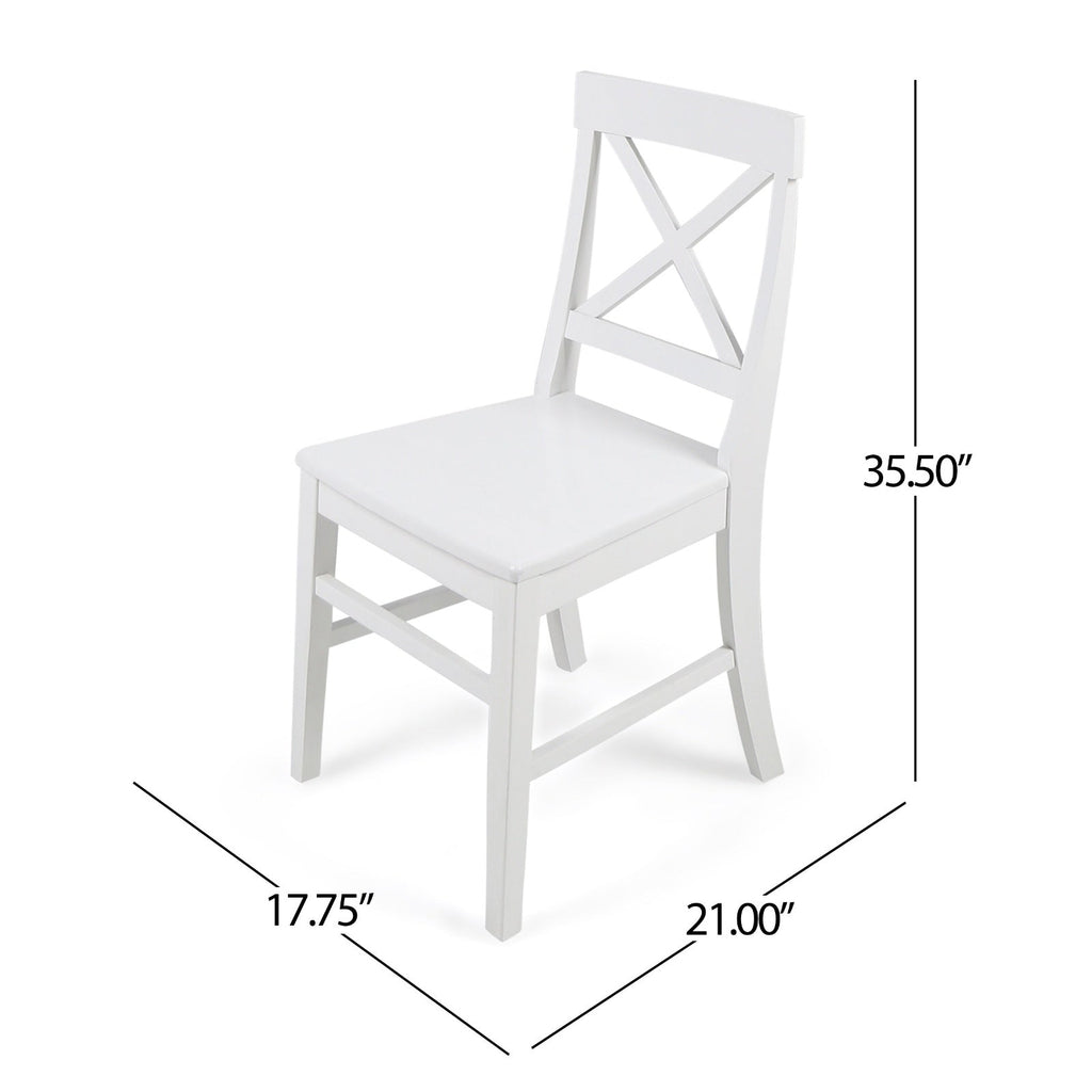 Acacia Wood Dining Chairs, White CJDropshipping