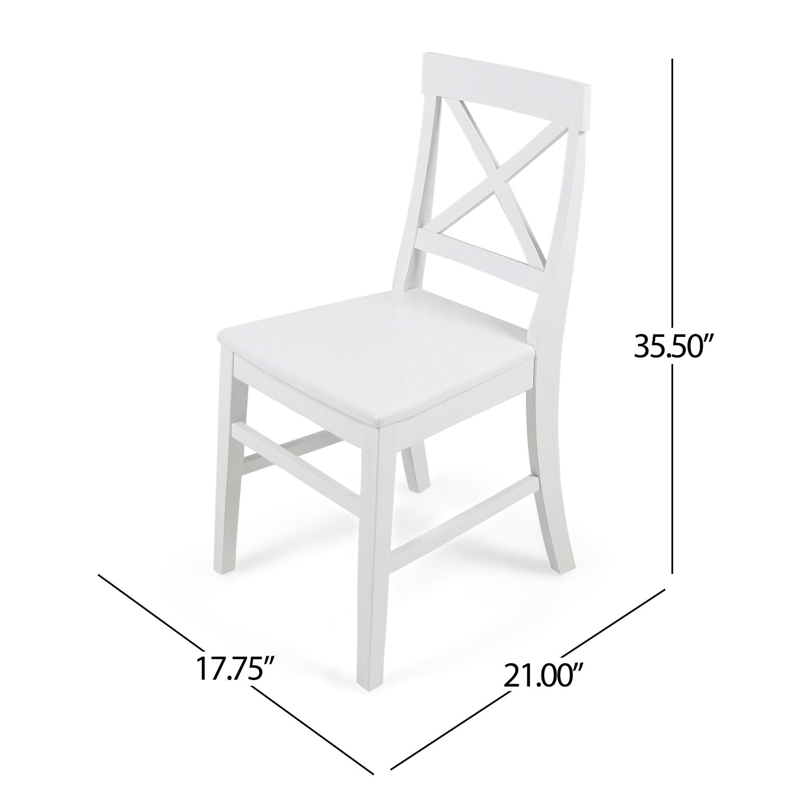 Acacia Wood Dining Chairs, White CJDropshipping