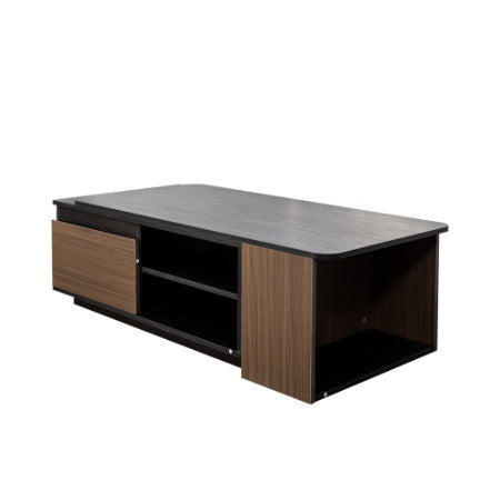Extendable Coffee Table, Length Adjustable Wood Coffee Table With 2 Storage Drawers For Living Room, Large Long Rectangular Center Table CJDropshipping