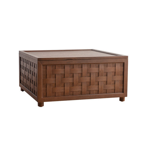 Farmhouse Coffee Table With Storage, Large Square Coffee Table For Living Room, Brown CJDropshipping