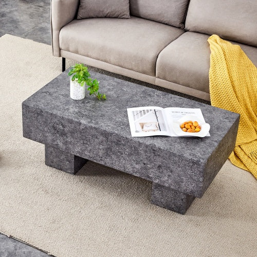 Modern Simple Gray Texture MDF Coffee Table  43.3x21.6x17.2 Practical Model.Making It An Ideal Addition To Any Living Room Or Apartment CJDropshipping