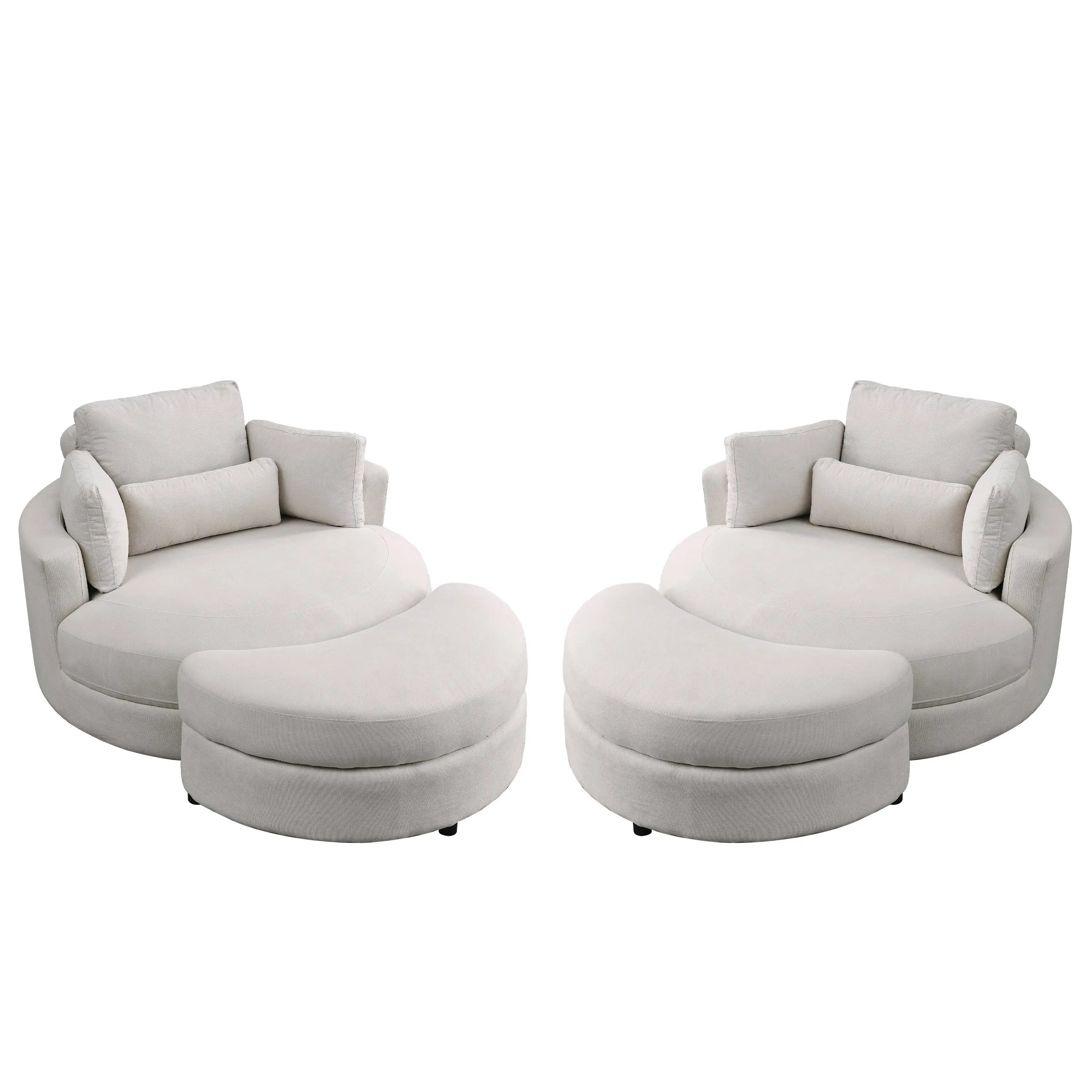 Swivel Accent Barrel Modern Sofa Lounge Club Big Round Chair with Sangria Beech