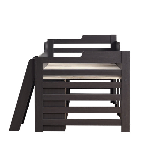 Cabin Bed Mid Sleeper Bed Frame Storage Kids Wooden Bed With Drawers Shelf Storage Low Sleeper Bed 3ft Single Children's White Wooden Bed - 3ft Single 90 X 190 Cm Frame Only