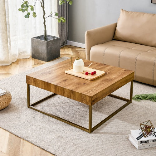 Modern Rectangular Coffee Table, Dining Table. MDF Desktop With Metal Legs. Suitable For Restaurants And Living Rooms. The Size  31.5x31.5x14.37 CJDropshipping