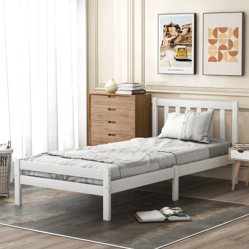 Wooden Bed Frame, Single Bed 3ft Solid Wooden Bed Frame, Bedroom Furniture For Adults, Kids, Teenagers ,90 X 190 Cm