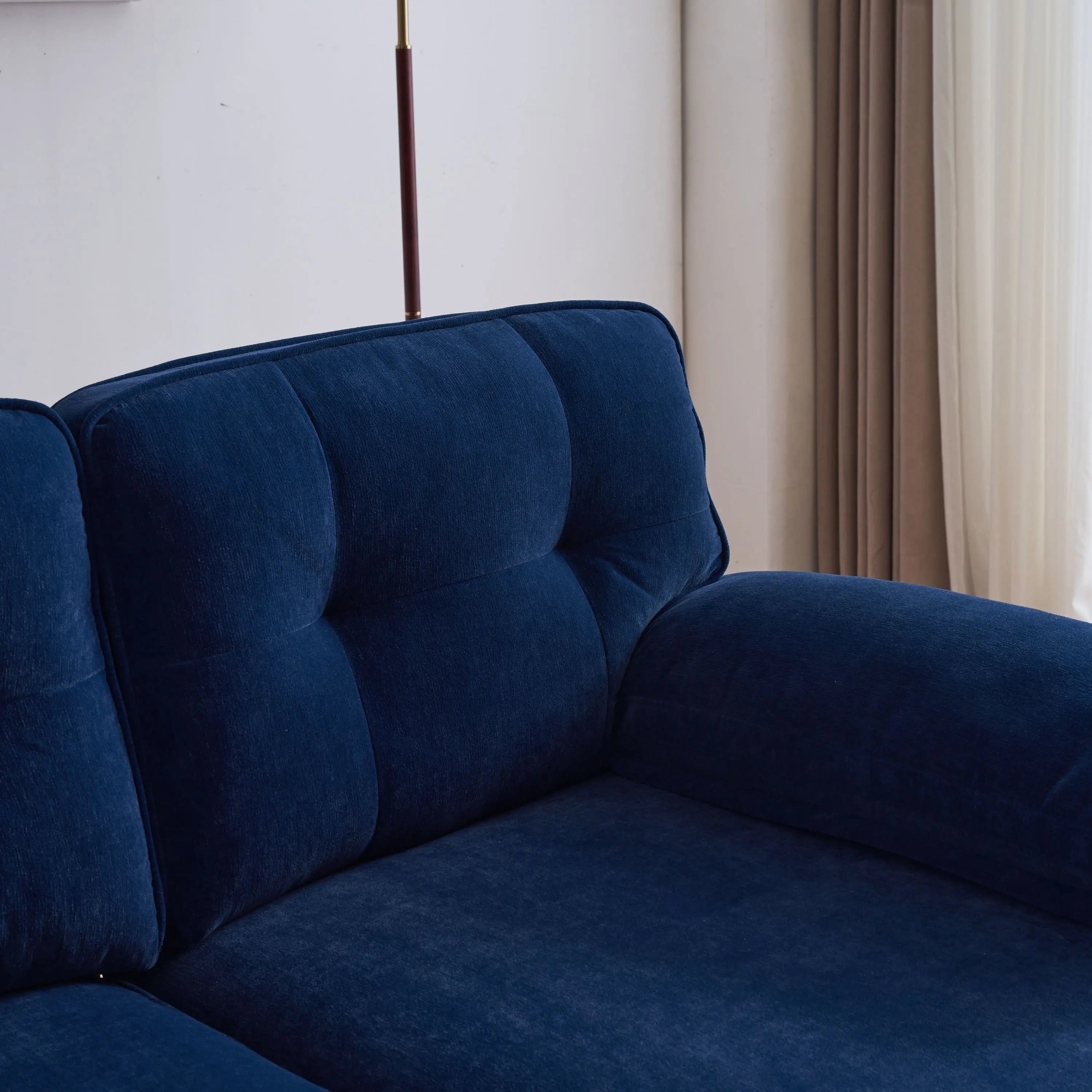 82.6' Modern Sectional Sofas Couches Velvet L Shaped Couches for Sangria Beech