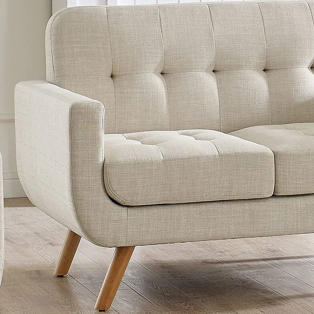 Elena Beige Accent Armchair for Living Room Peach Maple