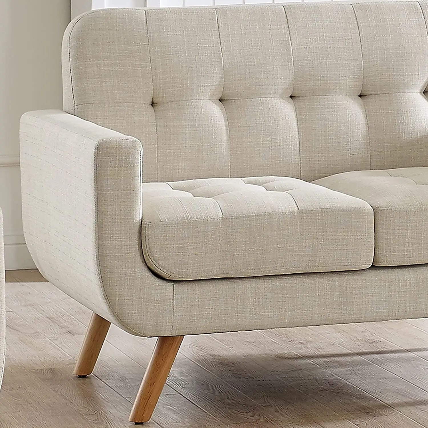Elena Beige Accent Armchair for Living Room Peach Maple