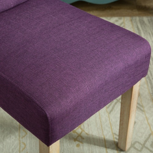 Habit Solid Wood Tufted Parsons Dining Chair, Set Of 2, Purple