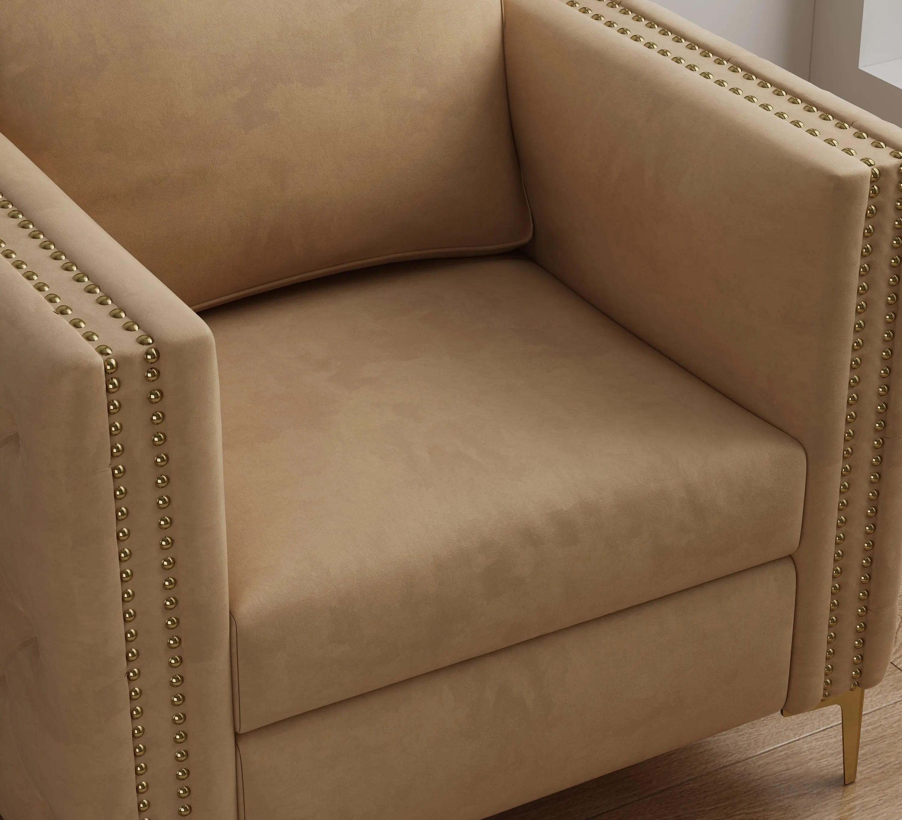 Accent Chair for Living Room Upholstered  Arm Chair with Metal Legs Sangria Beech