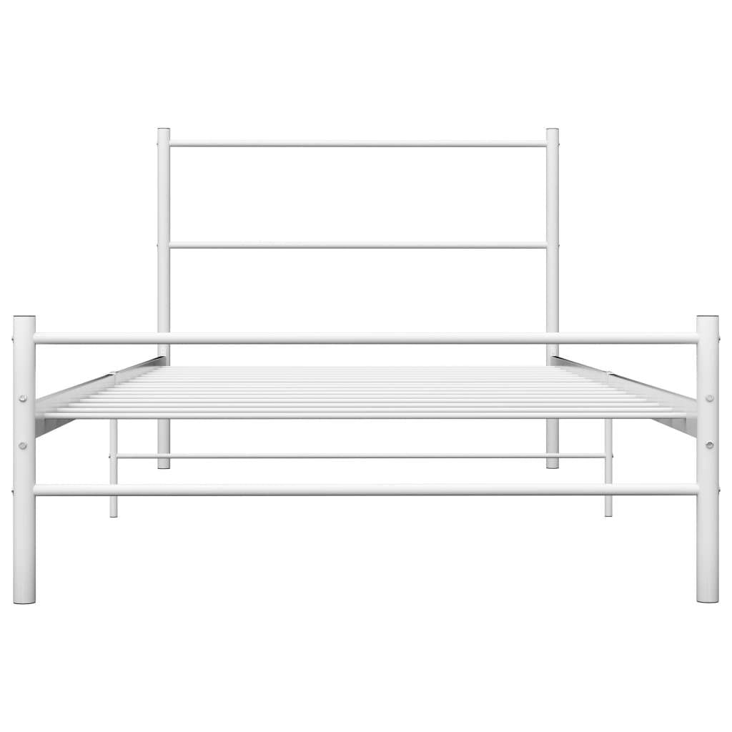 Bed White Metal 90x200 cm