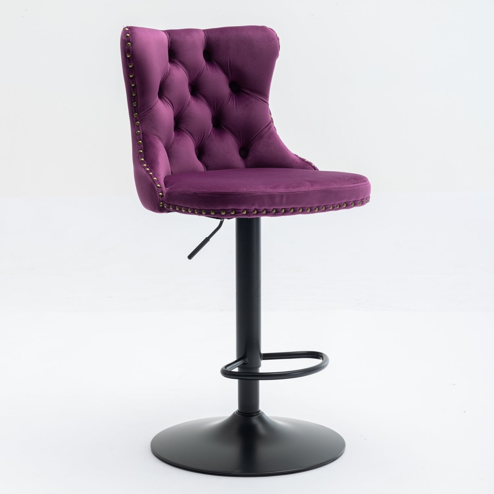 Swivel Velvet Barstools Adjusatble Seat Height From 25-33 Inch
