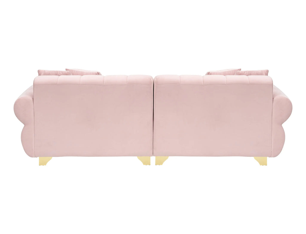 89-inch spring-wrapped cushions, 3 flannelette sofas, stylish metal Sangria Beech