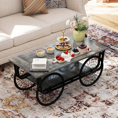 Modern Style Coffee Table Rectangle Coffee Table End Side Table Retro Design Coffee CJDropshipping