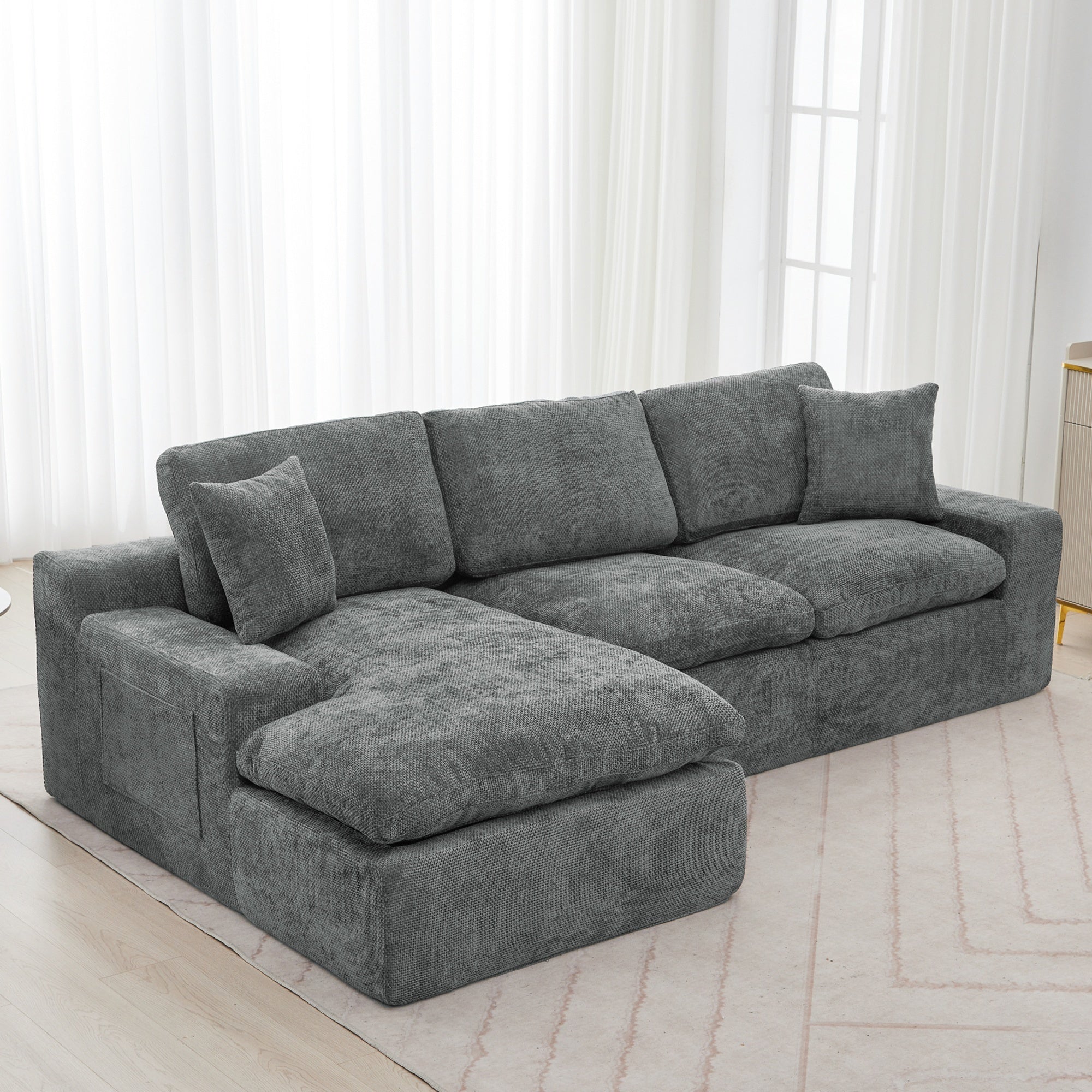 Cloud Sectional Sofa 107.9' Upholstered Sofa Couch with Double-layer