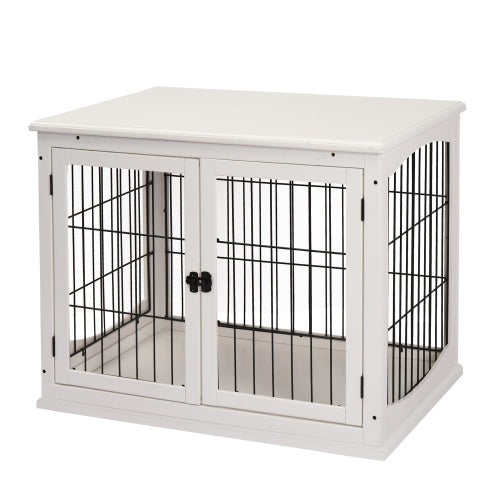 Small Kennel End Table With Two Open Sides And Lockable Door CJDropshipping