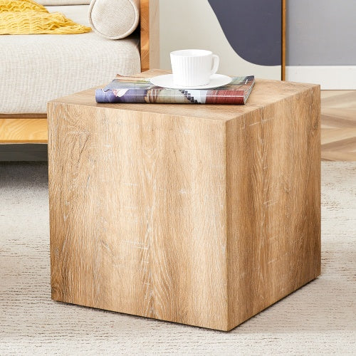 Elevate Your Living Space With This Square Modern MDF Coffee Table That Showcases Smooth, Light Wood Color Texture Patterns. It Is Characterized By Stylish Design.15.7x15.7x15.7 CJDropshipping
