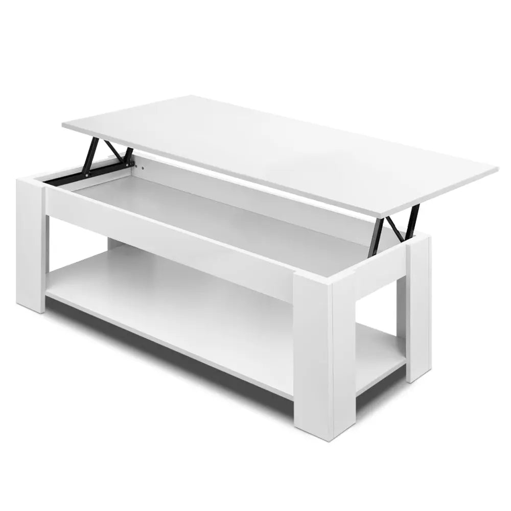 Artiss Lift Up Top Mechanical Coffee Table - White Ultramarine Dione